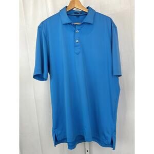 STITCH Golf Striped Polo Short Sleeve Shirt Sleeve Stretch Blue Size L